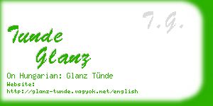 tunde glanz business card